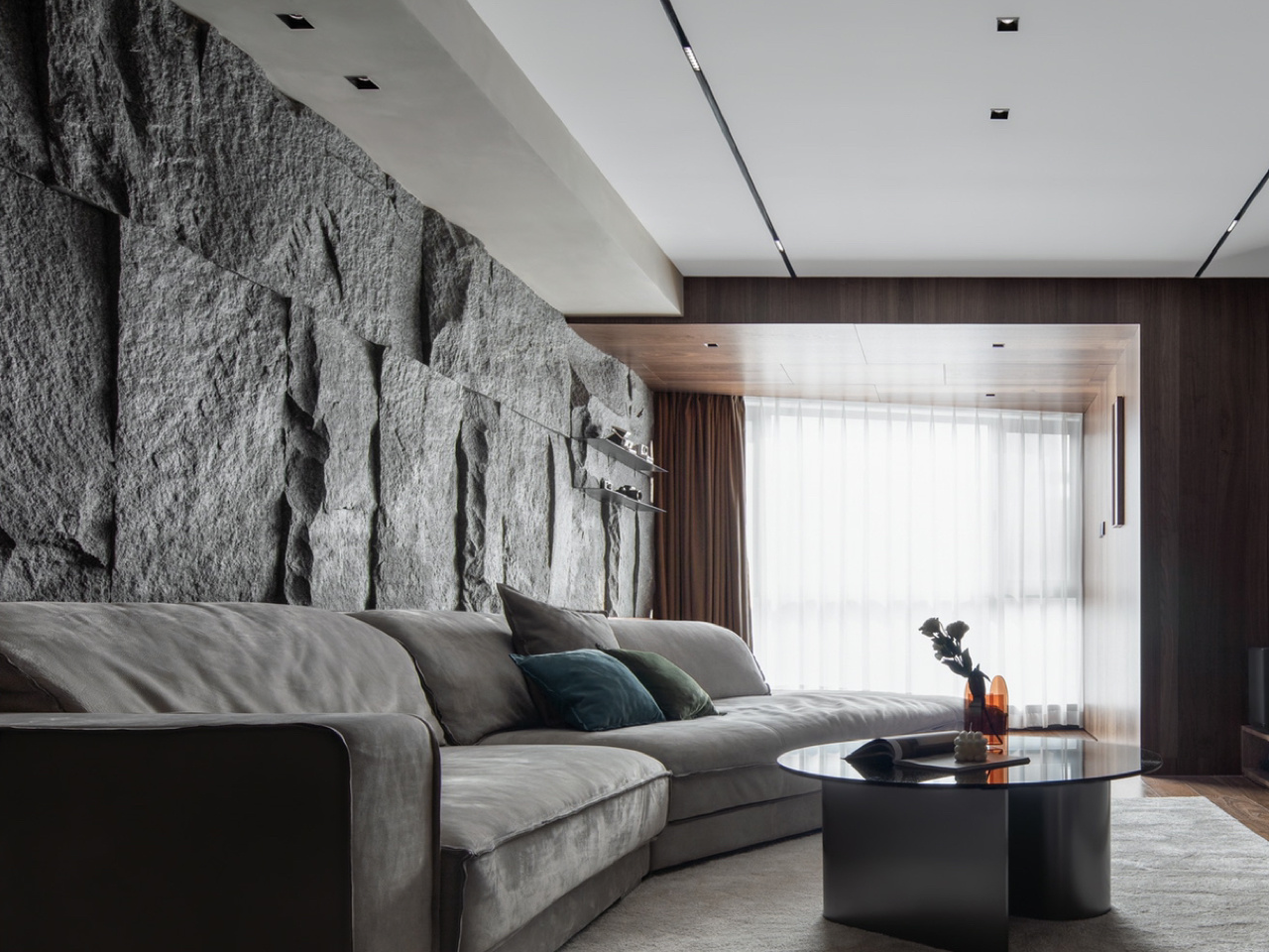 黃銹石自然面背景墻(圖2)